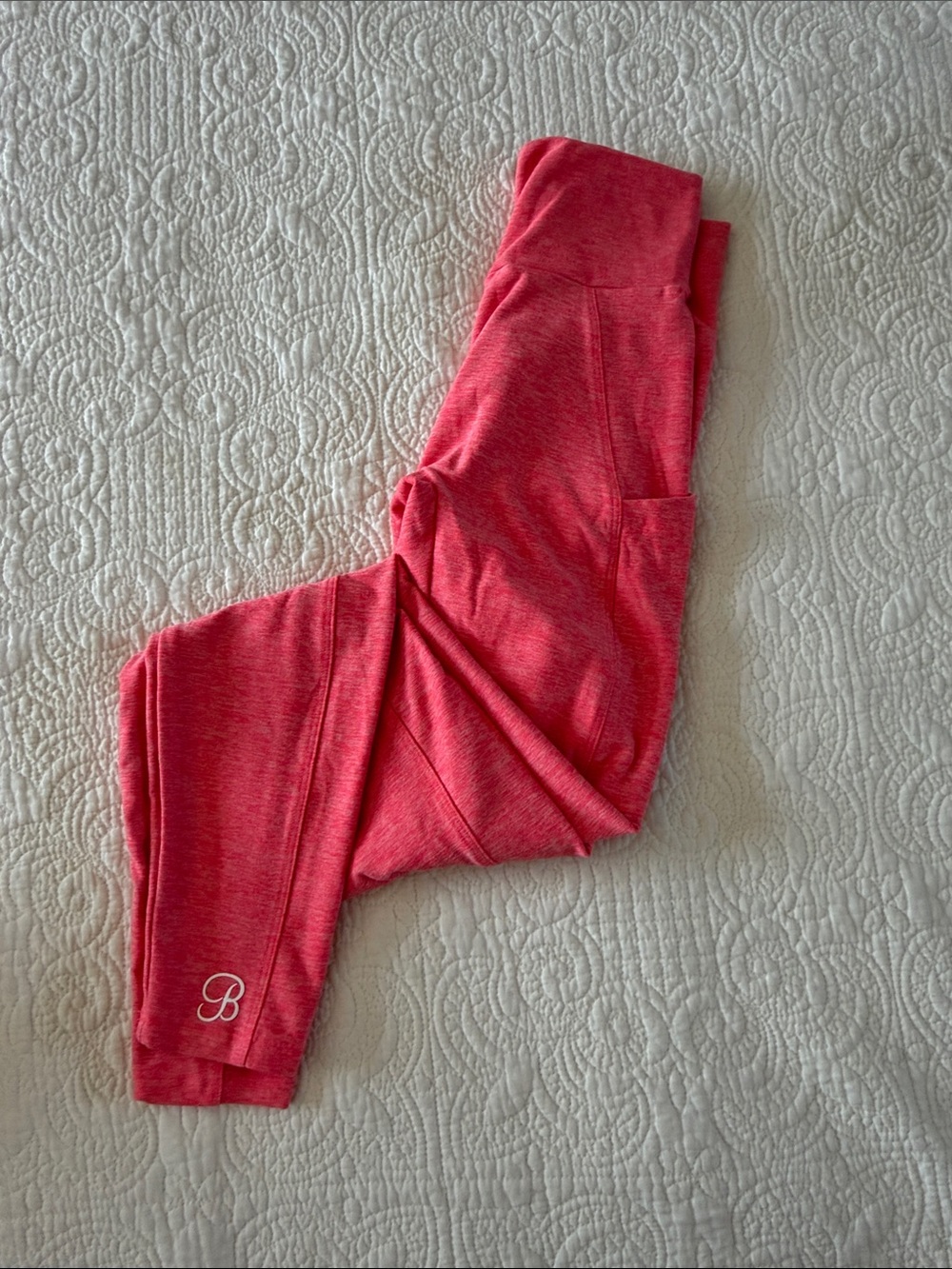 Bombshell Sportswear Coral Pink Leggings with Side pockets